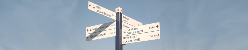 Wegweiser in der Stadt
